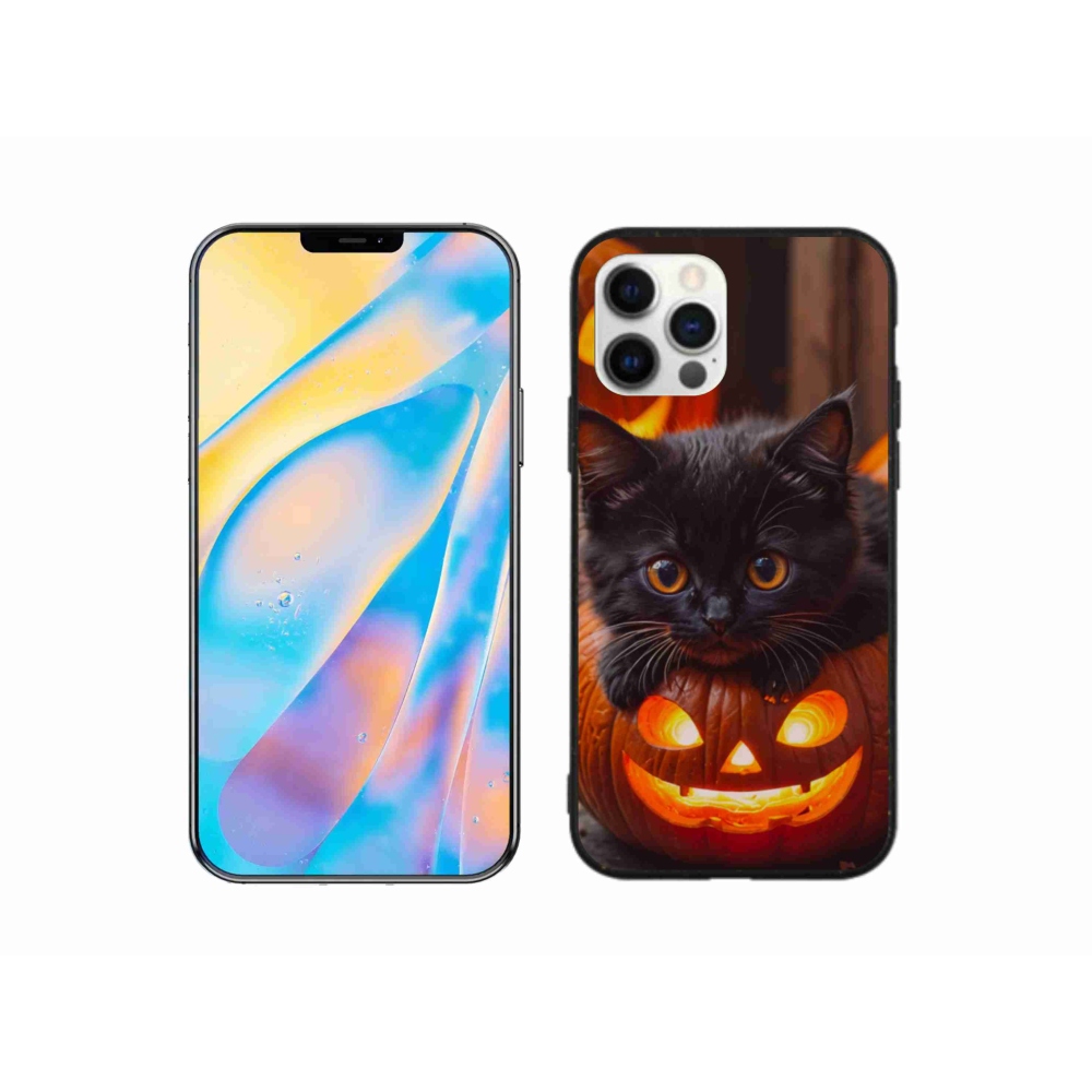 Gél borítás mmCase iPhone 12 Pro készülékhez - cica és sütőtök