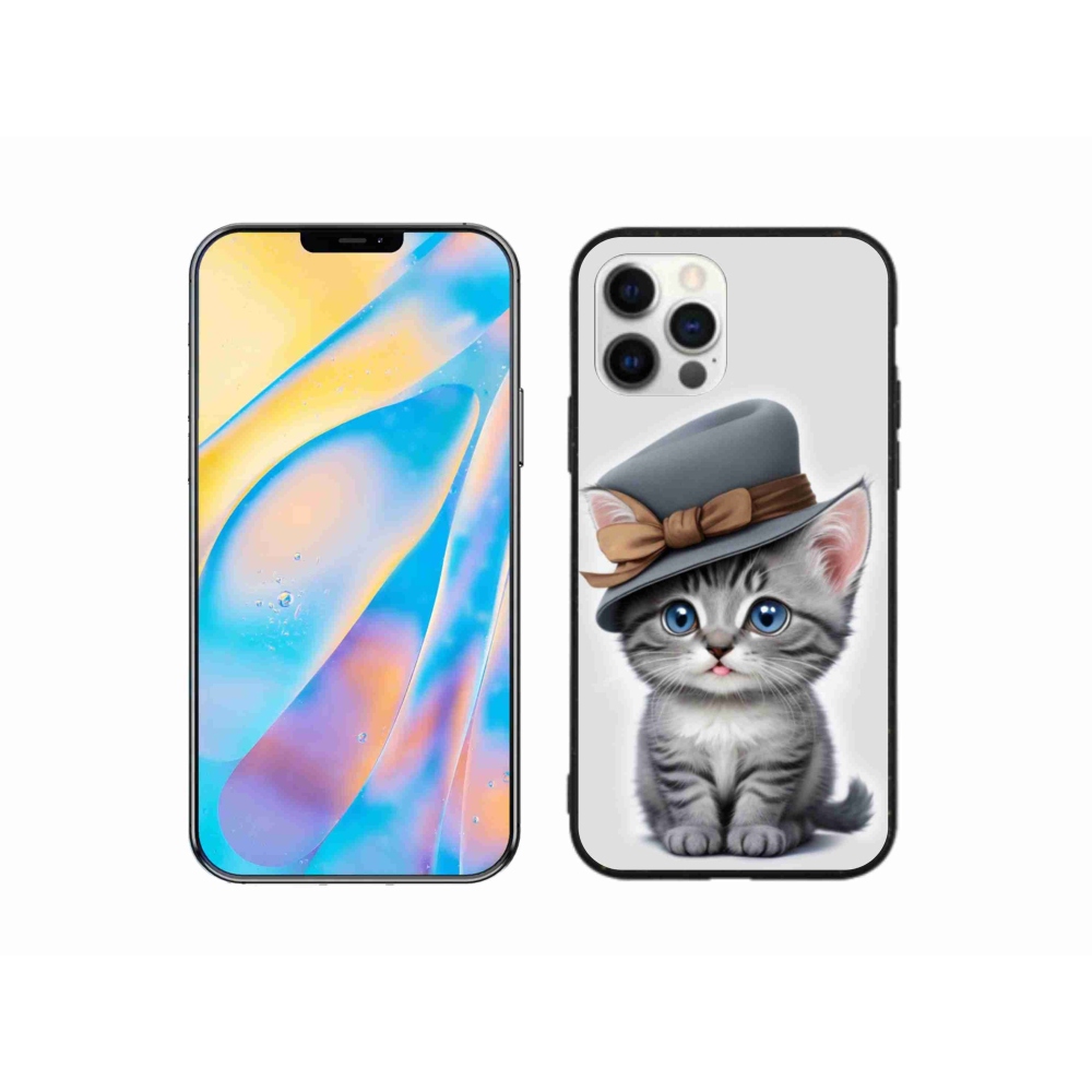 Gél borítás mmCase iPhone 12 Pro készülékhez - cica sapkával