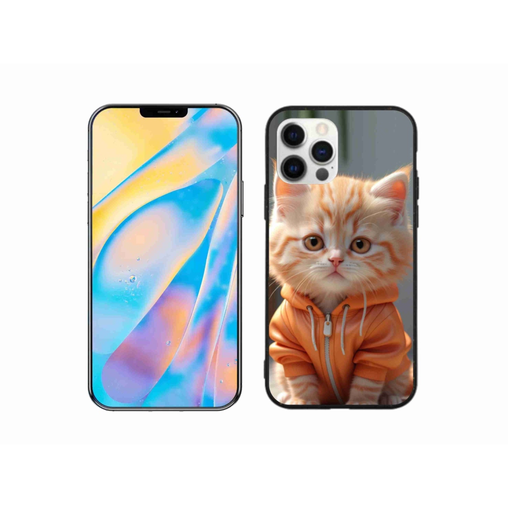 Zselés borítás mmCase iPhone 12 Pro készülékhez - cica melegítőben