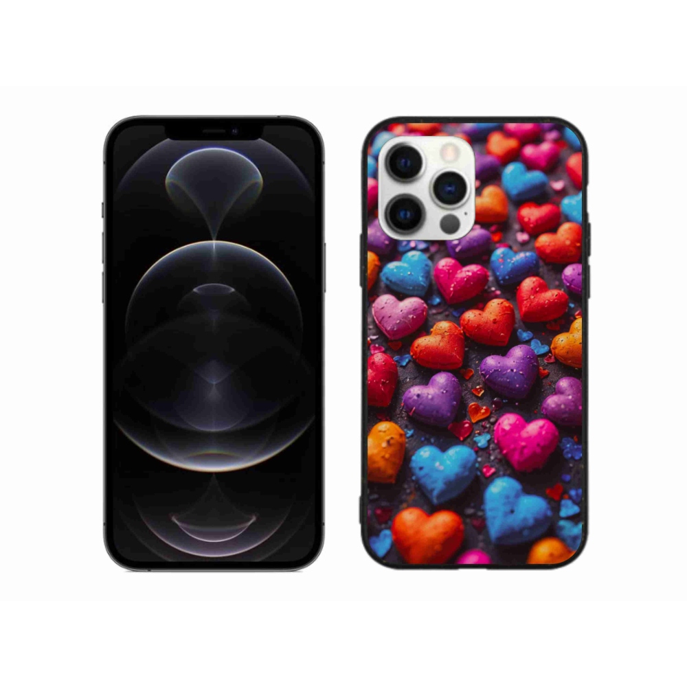 Gél védőburkolat mmCase iPhone 12 Pro Max készülékhez - színes szív