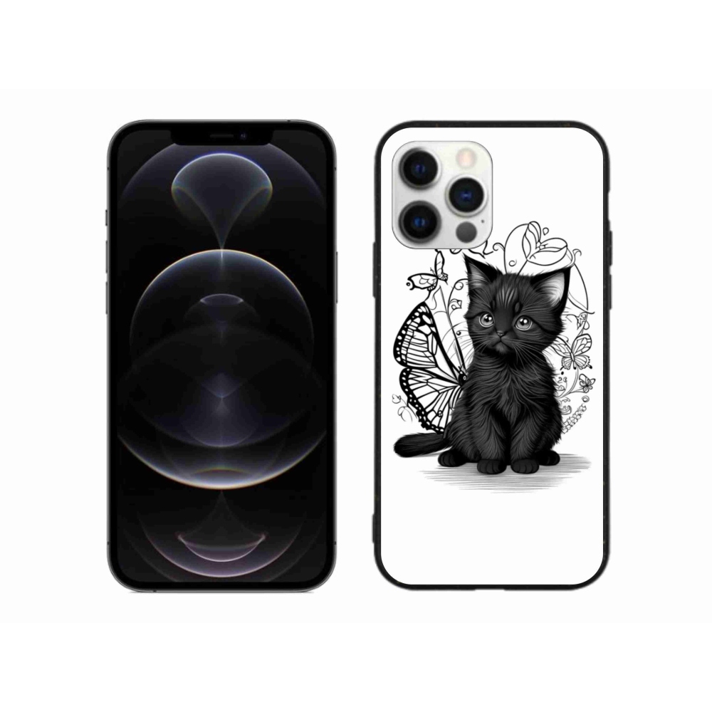 Zselés borítás mmCase iPhone 12 Pro Max készülékhez - fekete cica