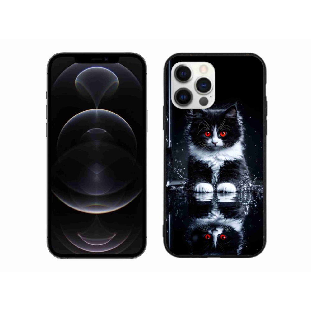 Zselés borítás mmCase iPhone 12 Pro Max készülékhez - fekete-fehér cica
