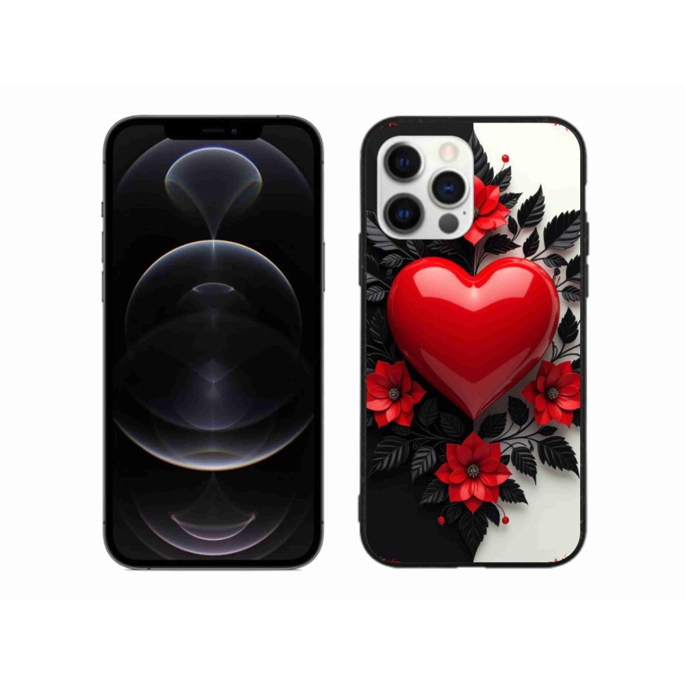 Zselés borítás mmCase iPhone 12 Pro Max készülékhez - piros szív