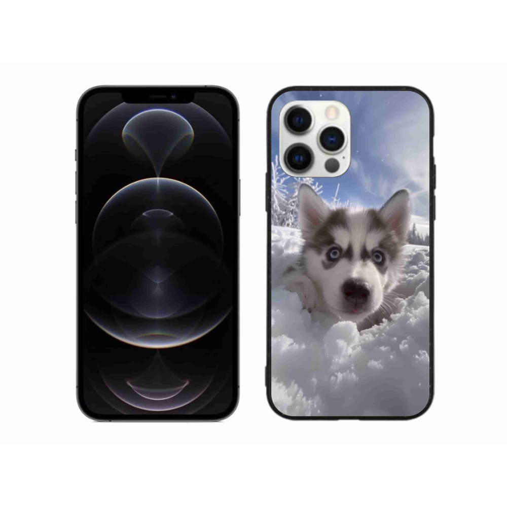Gél borítás mmCase iPhone 12 Pro Max készülékhez - husky a hóban