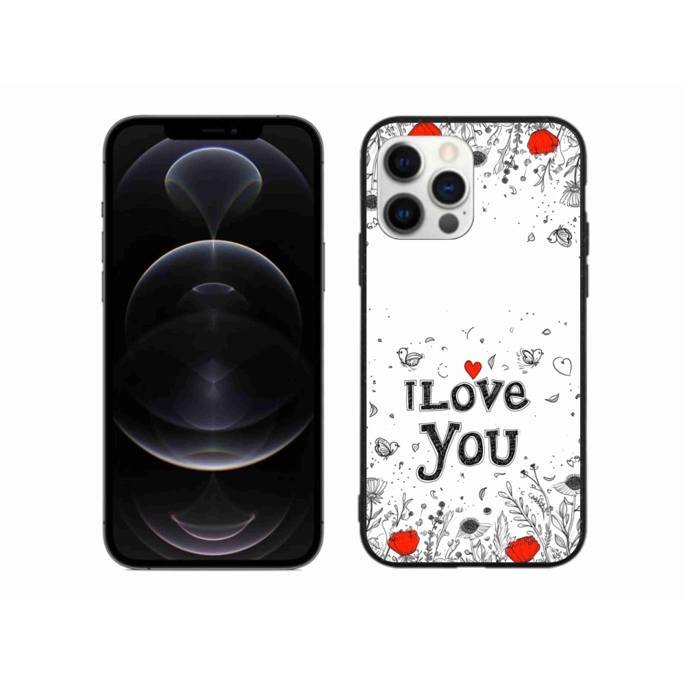 Gél borítás mmCase iPhone 12 Pro Max készülékhez - Szeretlek fehér háttérrel