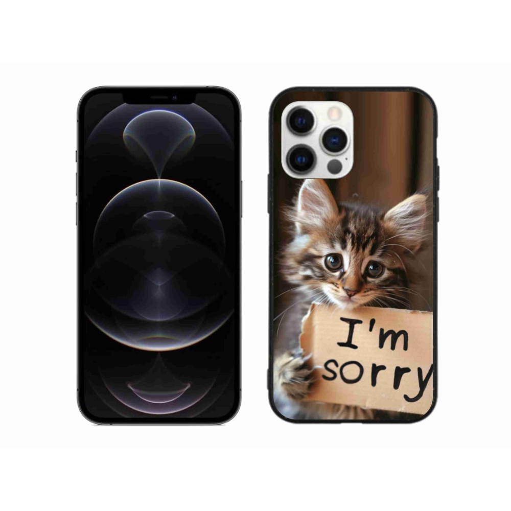 Zselés borítás mmCase iPhone 12 Pro Max készülékhez - macska bocsánatkérés