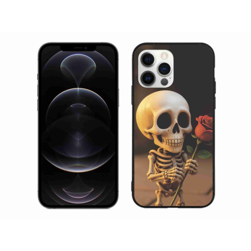 Gél borítás mmCase iPhone 12 Pro Max készülékhez - csontváz rózsával