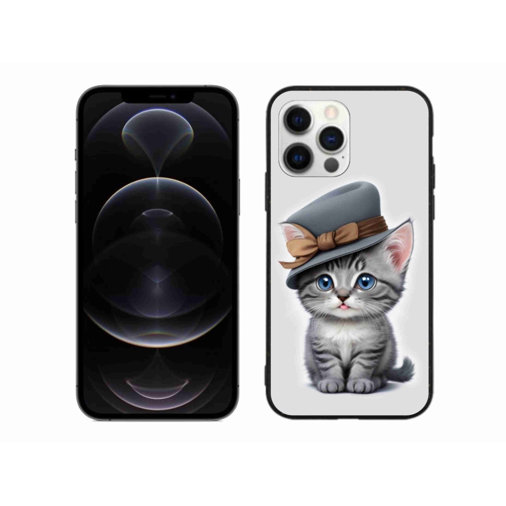 Gél borítás mmCase iPhone 12 Pro Max készülékhez - cica sapkával