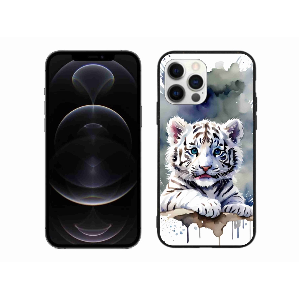 Gél borítás mmCase iPhone 12 Pro Max készülékhez - fehér tigriskölyök