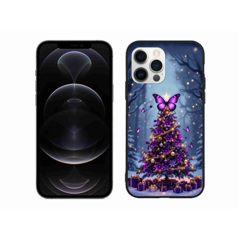 mmCase gél tok az iPhone 12 Pro Max-hoz – pillangós karácsonyfa