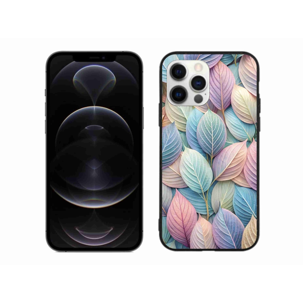 Zselés borítás mmCase iPhone 12 Pro Max készülékhez - pasztell levelek