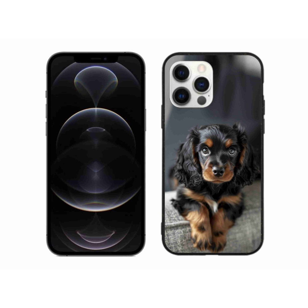mmCase gél tok az iPhone 12 Pro Max-hoz – aranyos, hosszúszőrű tacskó