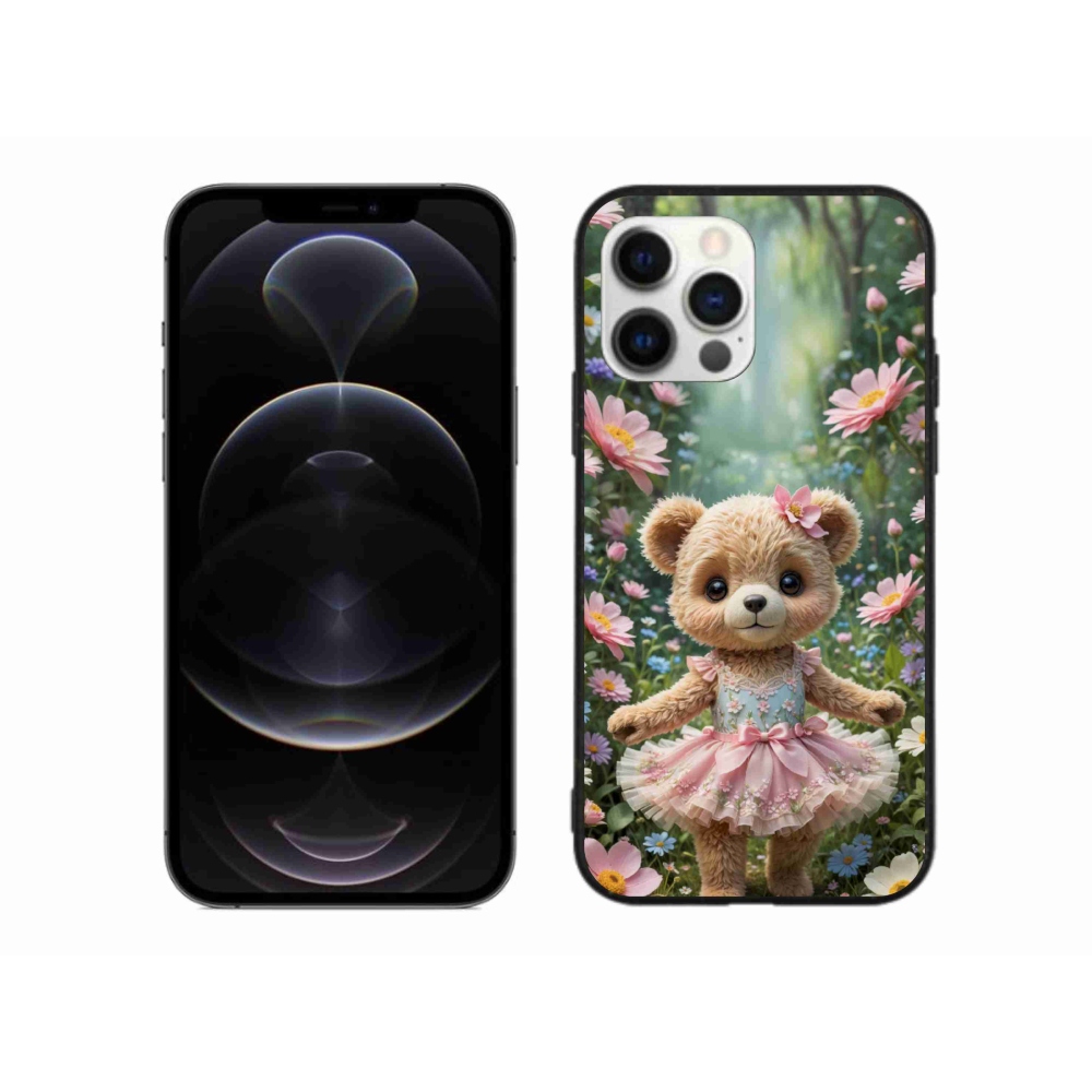 mmCase gél tok az iPhone 12 Pro Max-hoz – aranyos mackó virágok között
