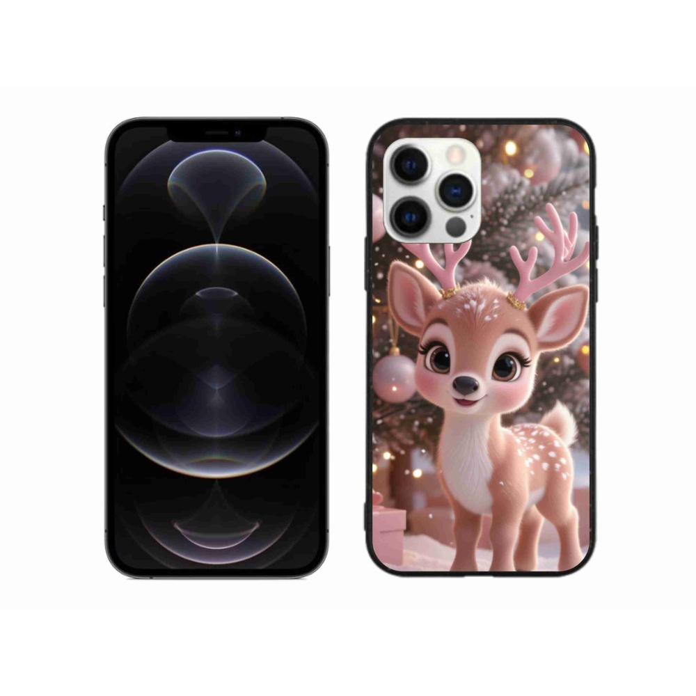 Zselés borítás mmCase iPhone 12 Pro Max készülékhez - aranyos rénszarvas