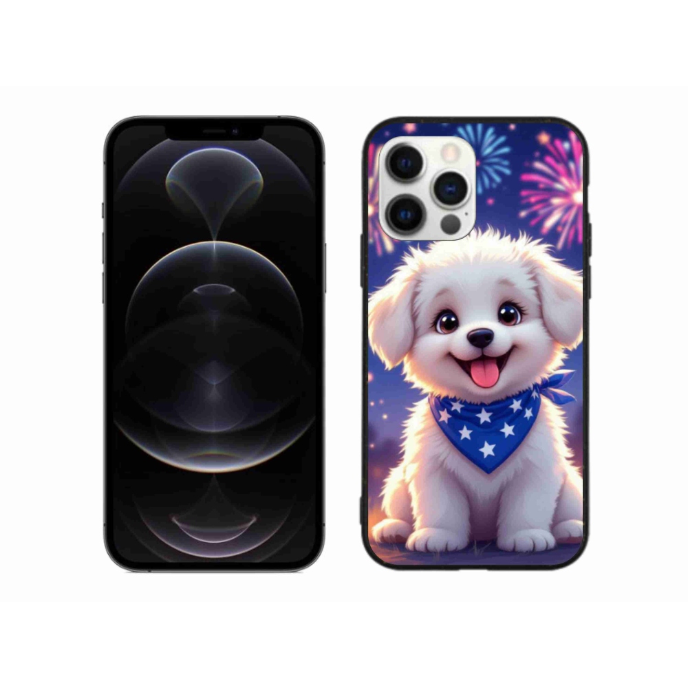 Gél borítás mmCase iPhone 12 Pro Max készülékhez - ünnepi kölyökkutyakölyök