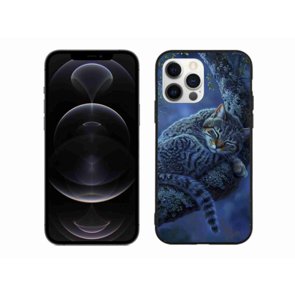 Zselés borítás mmCase iPhone 12 Pro Max készülékhez - alvó macska