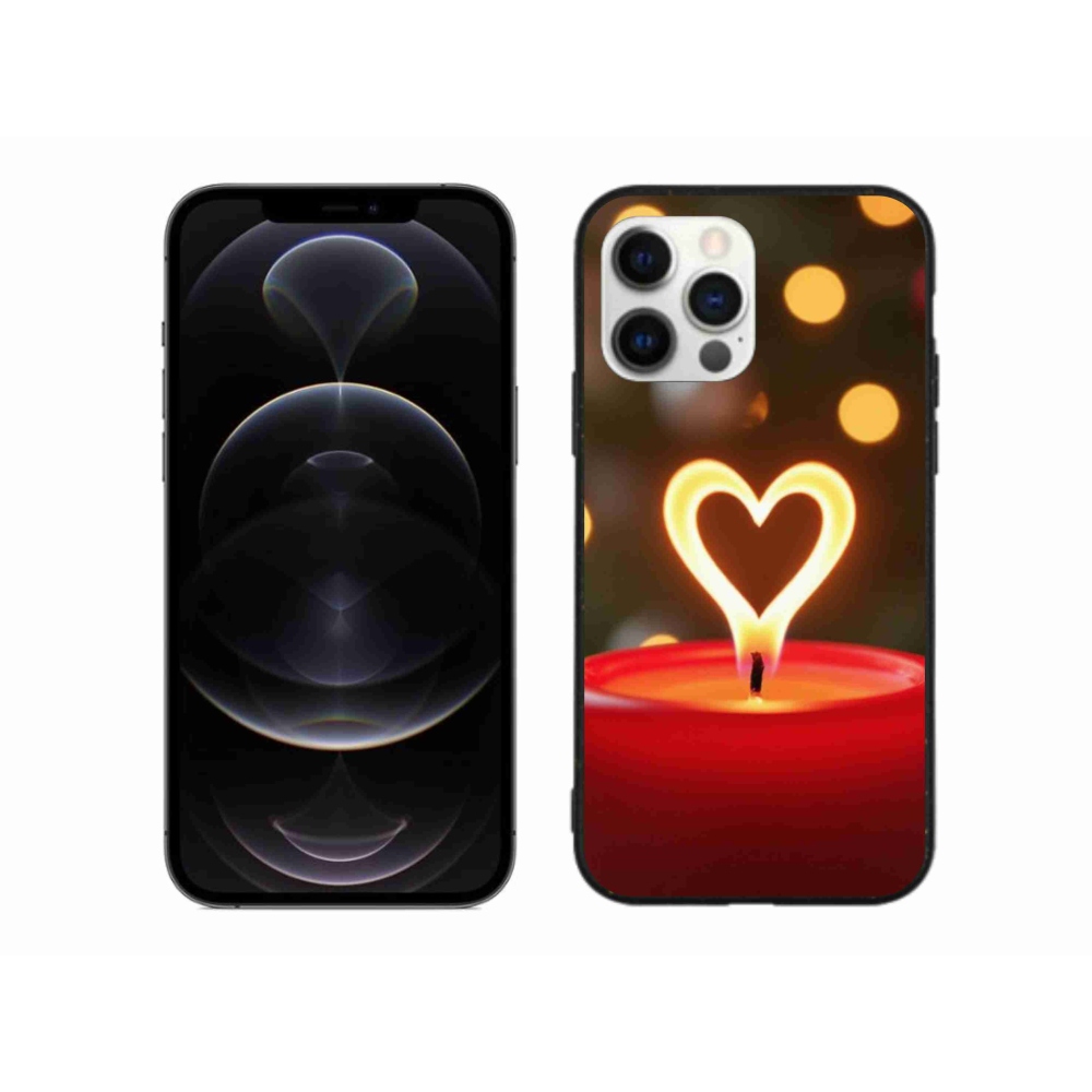 Zselés borítás mmCase iPhone 12 Pro Max készülékhez - láng szíve