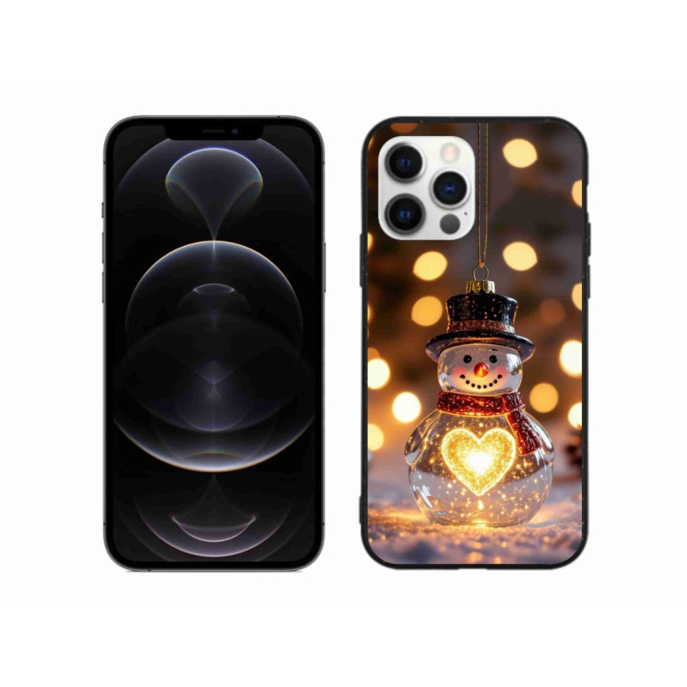 mmCase gél tok az iPhone 12 Pro Max-hoz – világító karácsonyi hóember