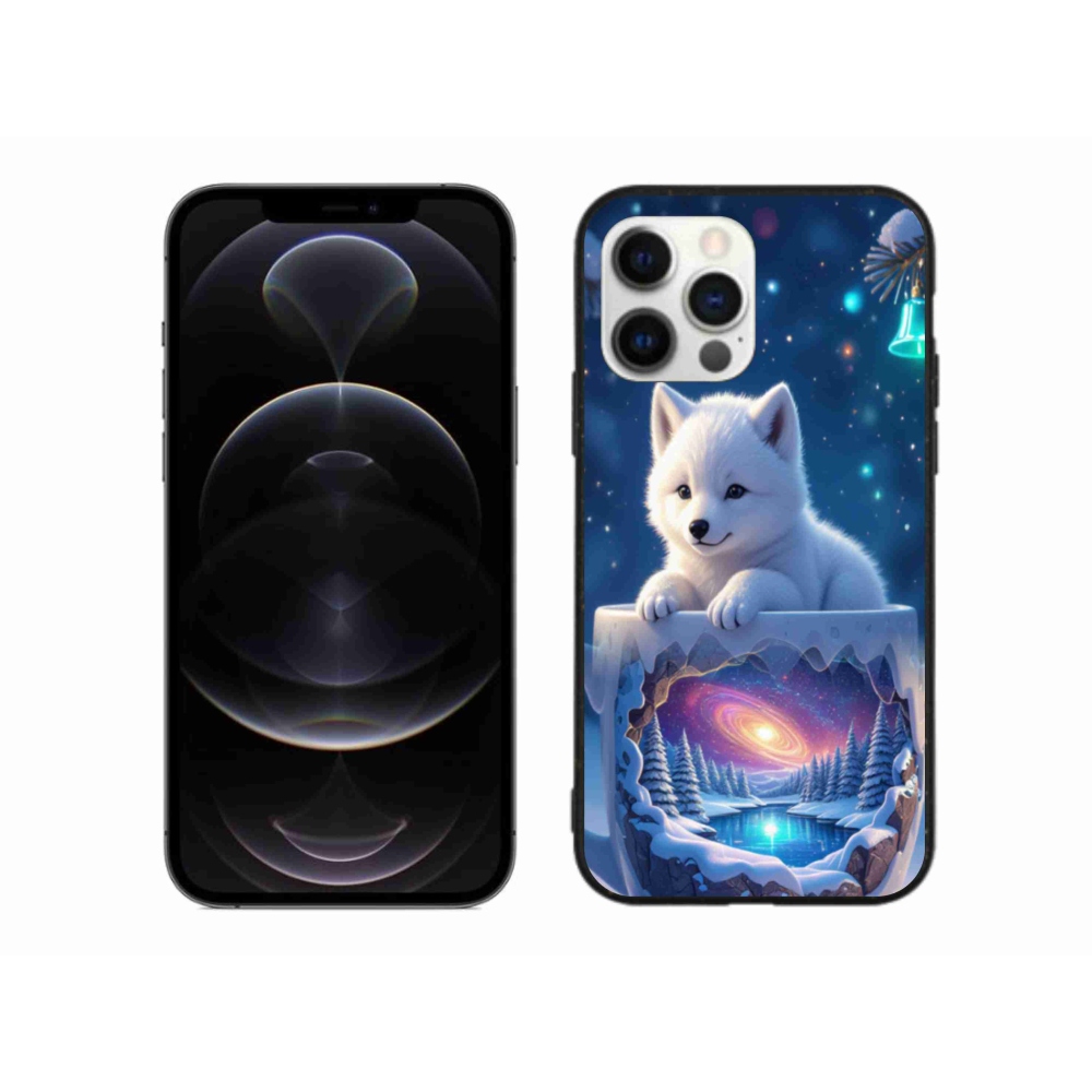 Gél borítás mmCase iPhone 12 Pro Max készülékhez - karácsonyi kölyökkutyakölyök