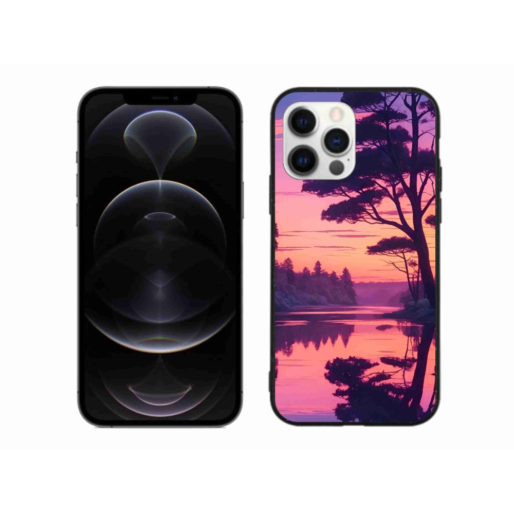 Zselés borítás mmCase iPhone 12 Pro Max készülékhez - naplemente a tó fölött