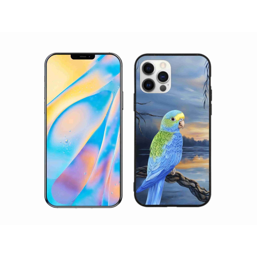 Zselés borítás mmCase iPhone 12 Pro készülékhez - kék papagáj