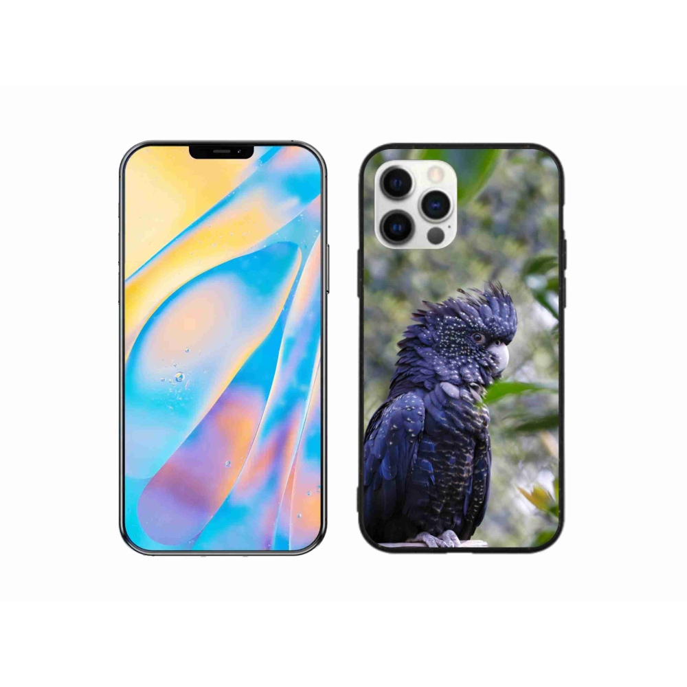 mmCase gél tok az iPhone 12 Pro-hoz – fekete kakadu papagáj