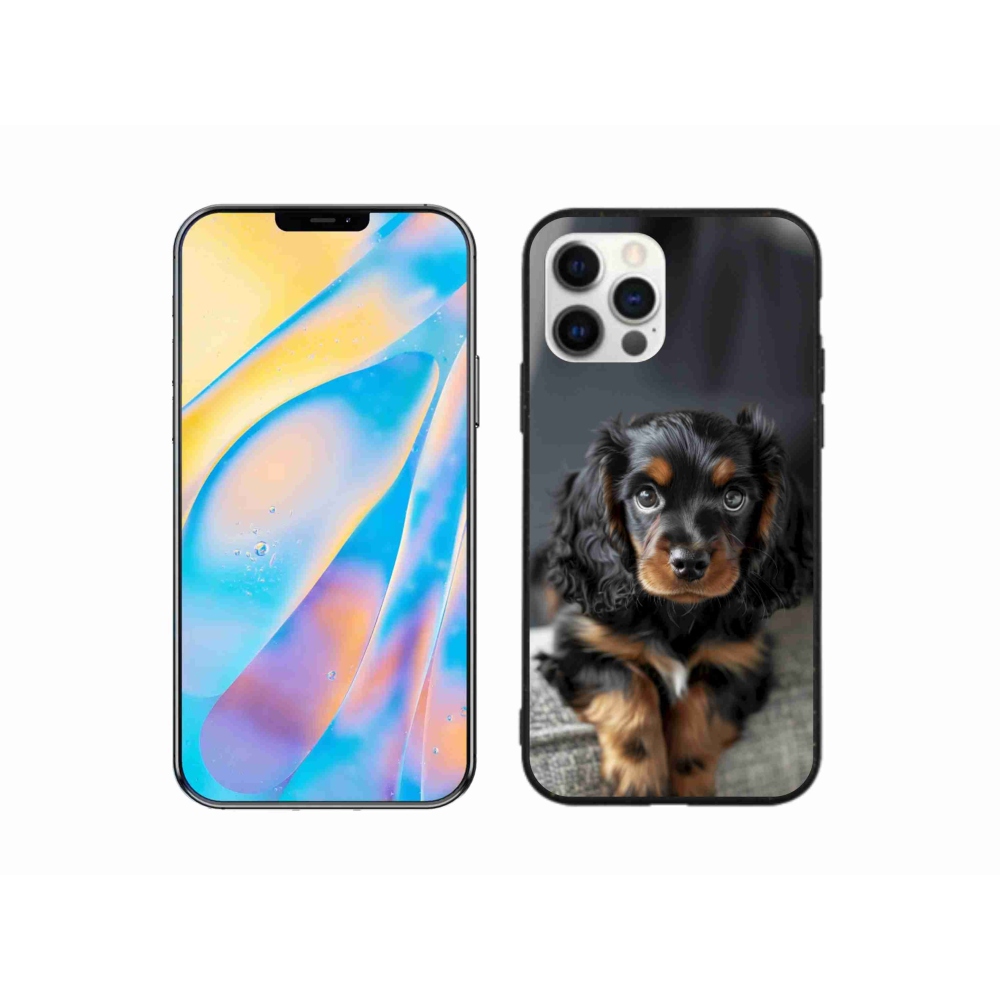 mmCase gél tok az iPhone 12 Pro-hoz – aranyos, hosszúszőrű tacskó