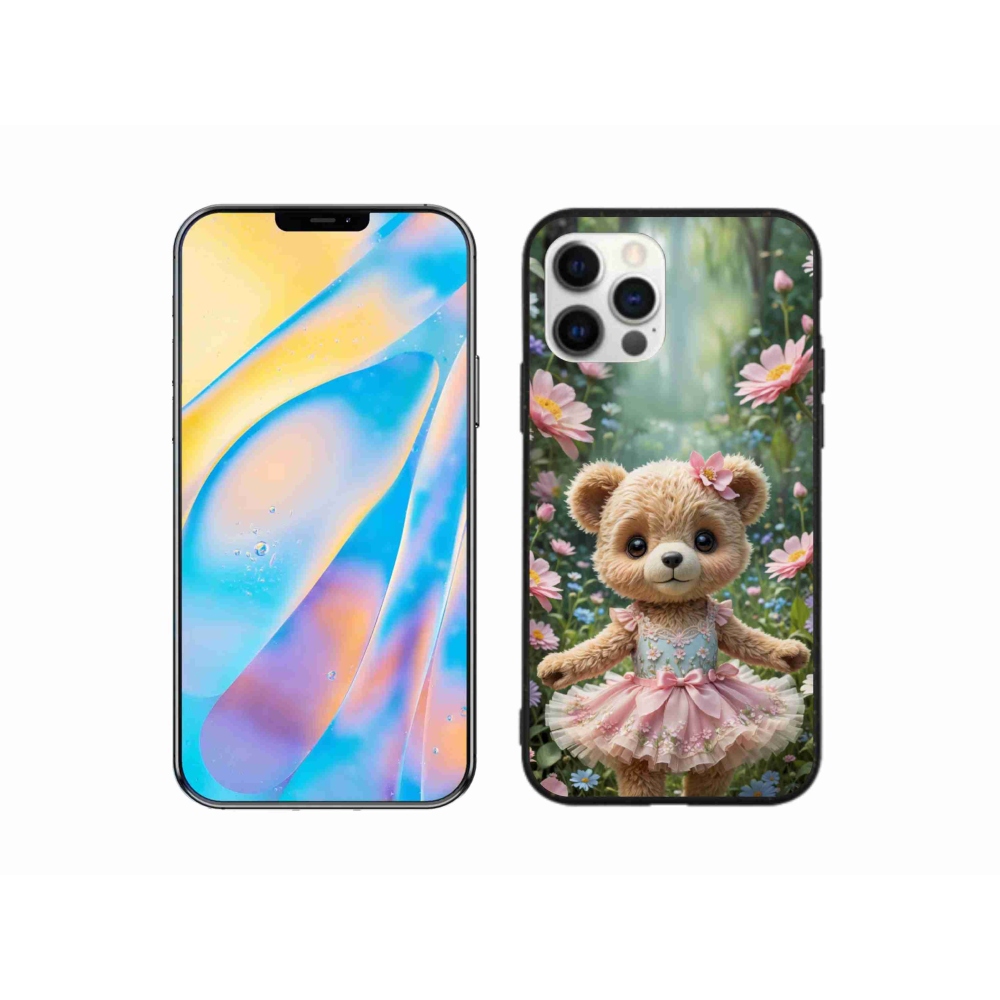 mmCase gél tok az iPhone 12 Pro-hoz – aranyos mackó virágok között