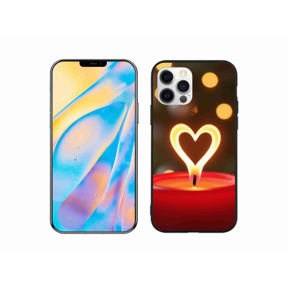 Zselés borítás mmCase iPhone 12 Pro készülékhez - láng szíve