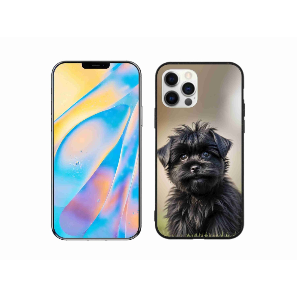 mmCase gél tok az iPhone 12-hez – aranyos fekete kutyus