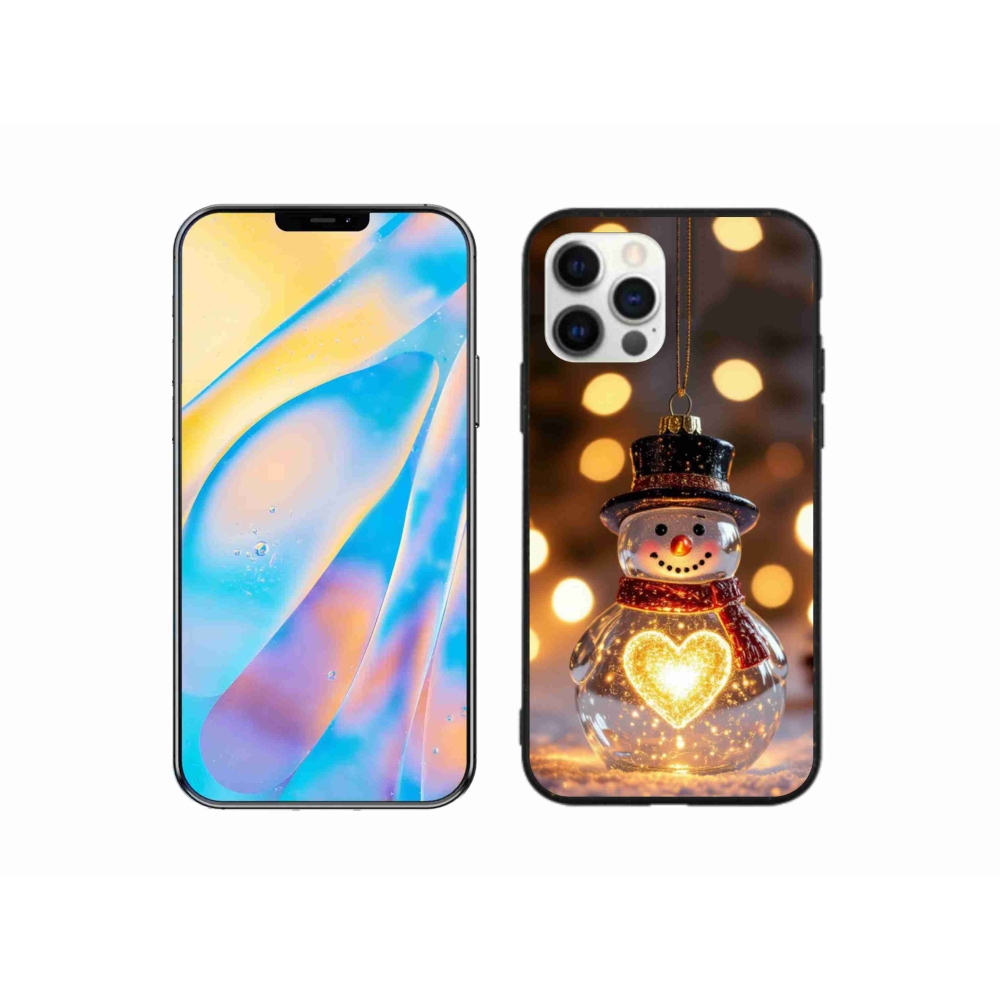 mmCase gél tok az iPhone 12-hez – világító karácsonyi hóember
