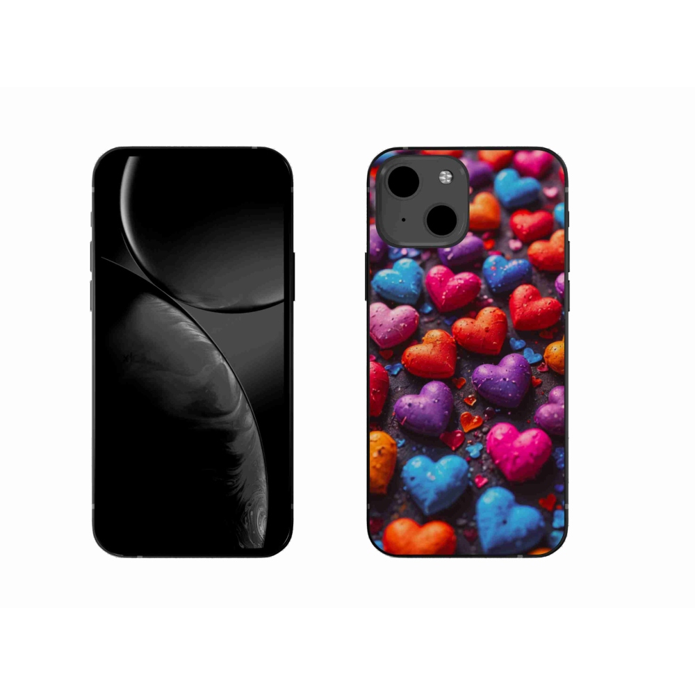 Zselés borítás mmCase iPhone 13 készülékhez - színes szív