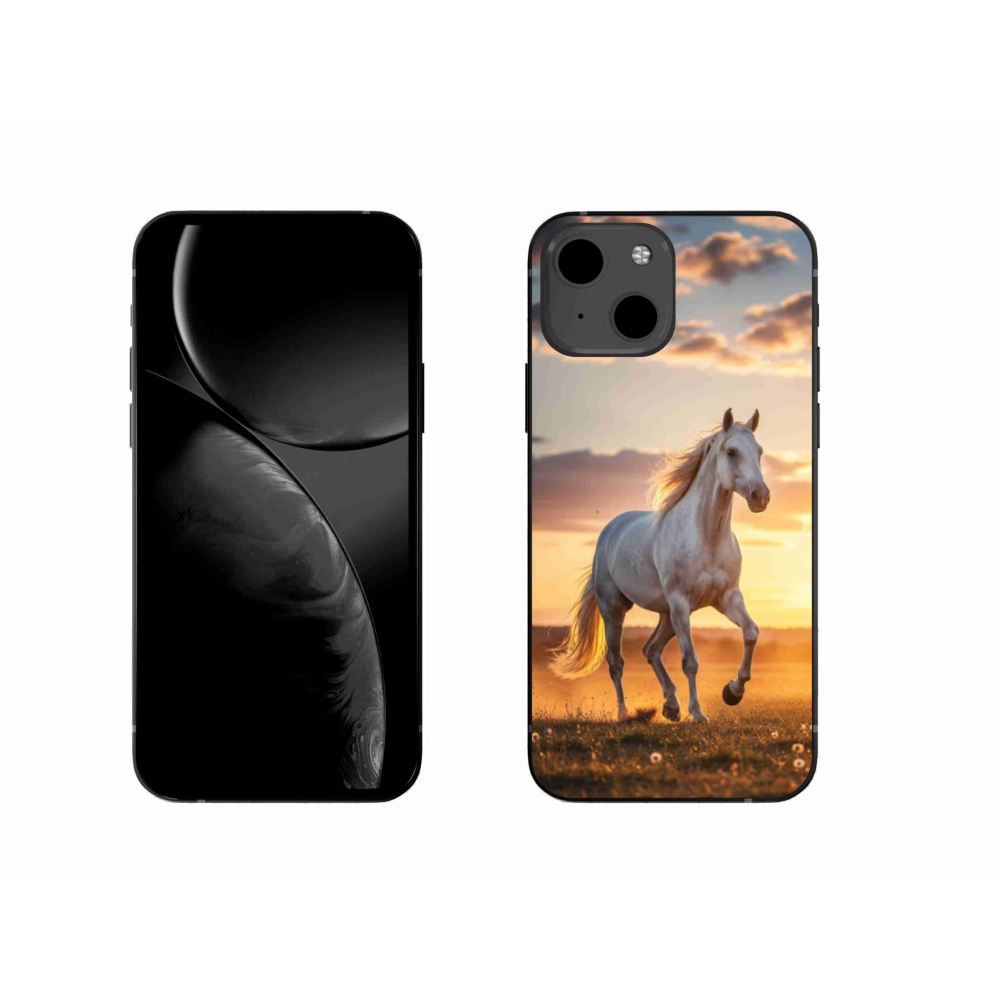 Gél borítás mmCase iPhone 13 készülékhez - futó fehér ló 2