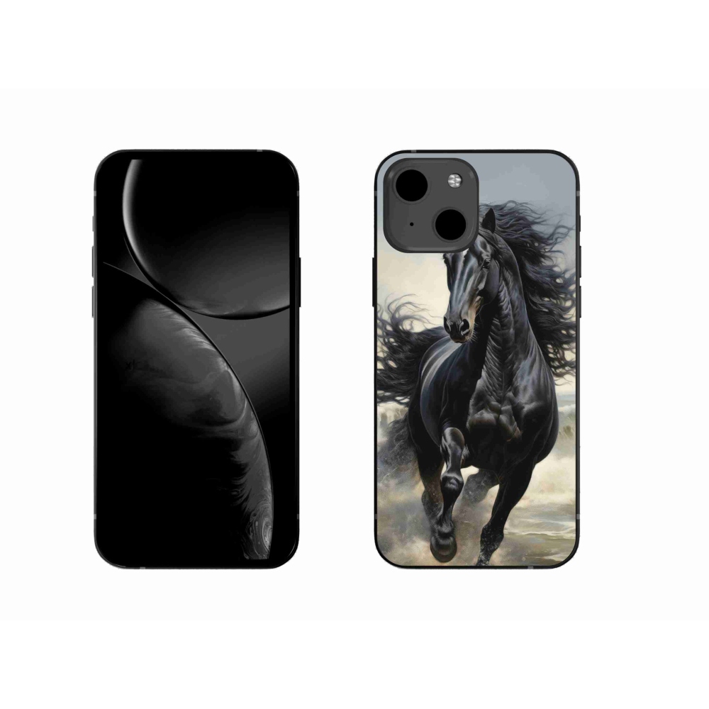 mmCase gél tok az iPhone 13-hoz – futó fekete ló