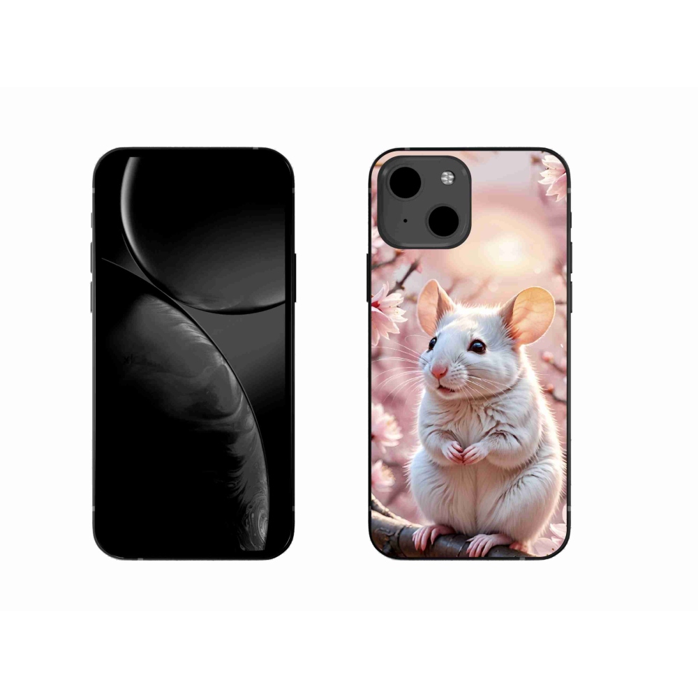 mmCase gél tok az iPhone 13-hoz – fehér egér egy ágon