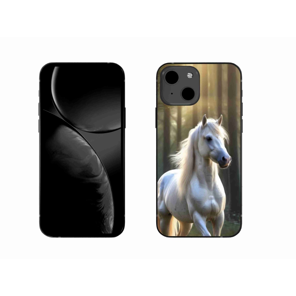 Zselés borítás mmCase iPhone 13 készülékhez - fehér ló 3