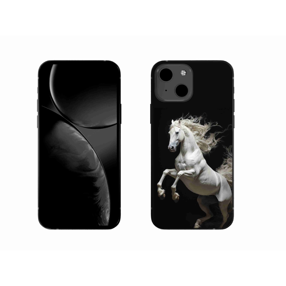 Zselés borítás mmCase iPhone 13 készülékhez - fehér ló 4