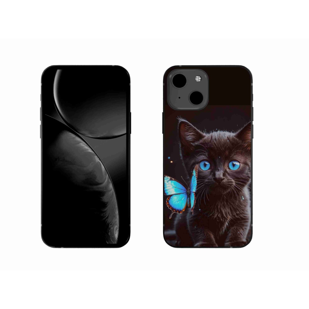 Gél borítás mmCase iPhone 13 készülékhez - fekete cica 3