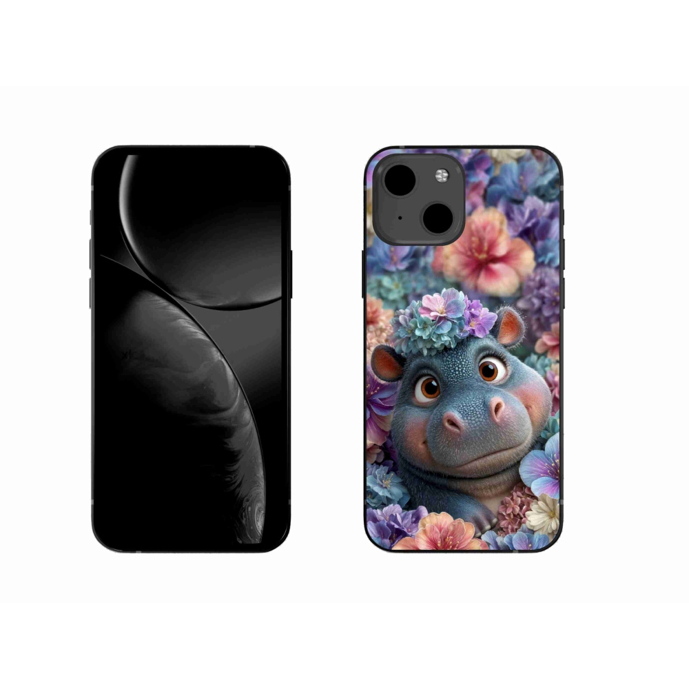 mmCase gél tok az iPhone 13-hoz – virágok között úszó kis víziló