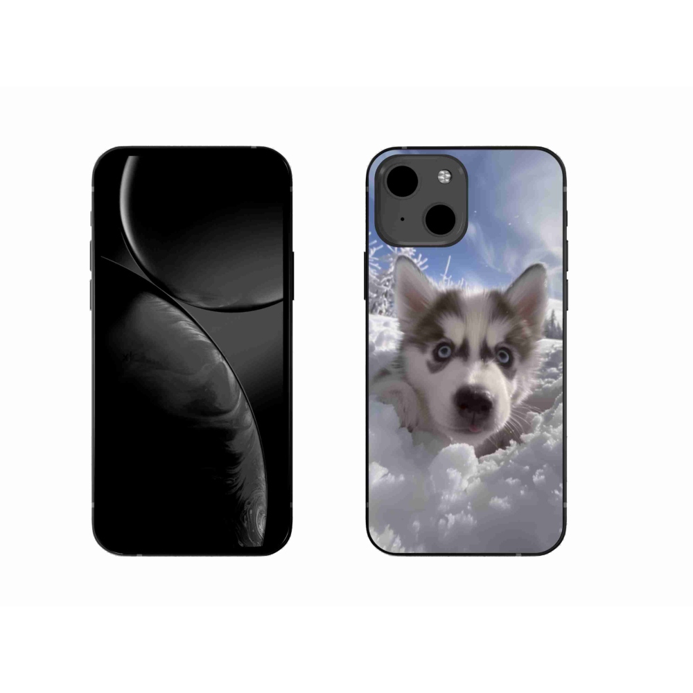 Gél borítás mmCase iPhone 13 készülékhez - husky a hóban