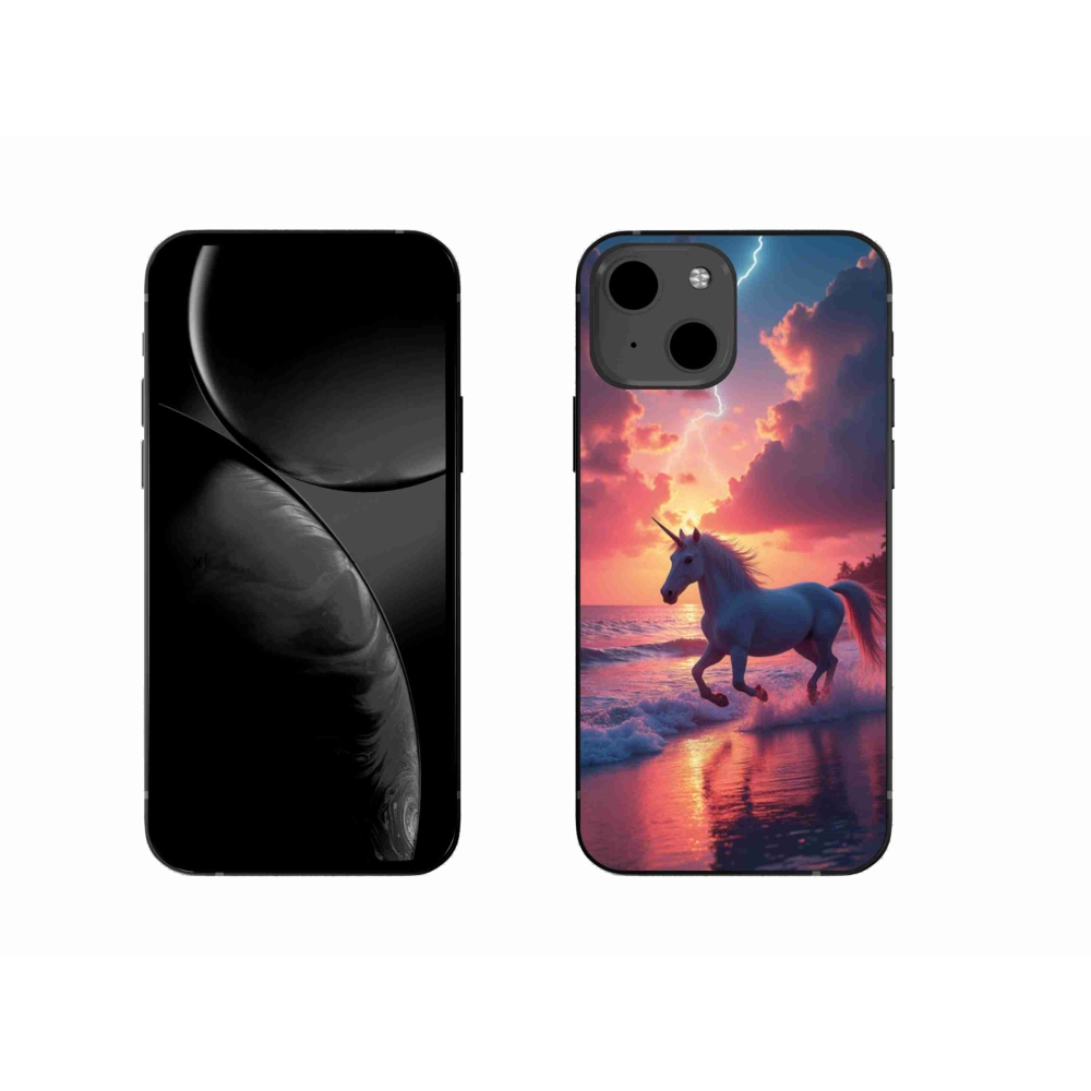 Zselés borítás mmCase iPhone 13 készülékhez - egyszarvú a tengerparton