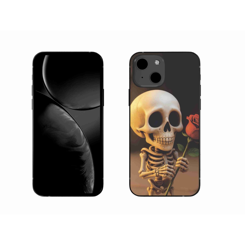 Gél borítás mmCase iPhone 13 készülékhez - csontváz rózsával