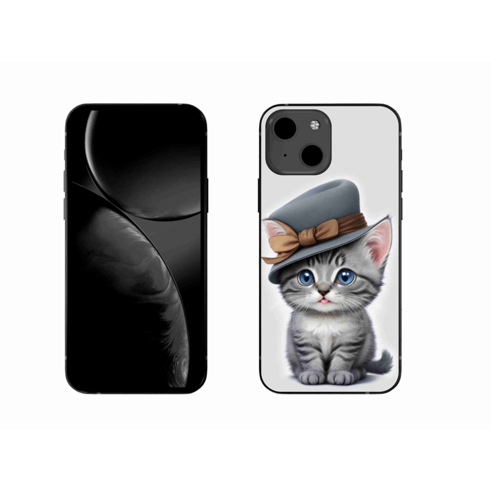 Gél borítás mmCase iPhone 13 készülékhez - cica sapkával
