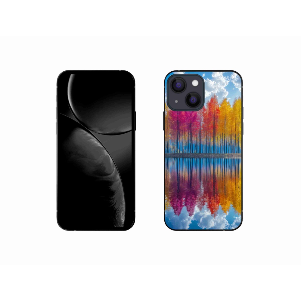 Gél borítás mmCase iPhone 13 Mini készülékhez - színes fák