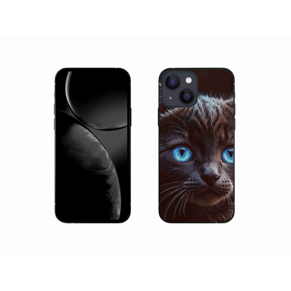 Zselés borítás mmCase iPhone 13 Mini készülékhez - fekete cica 2