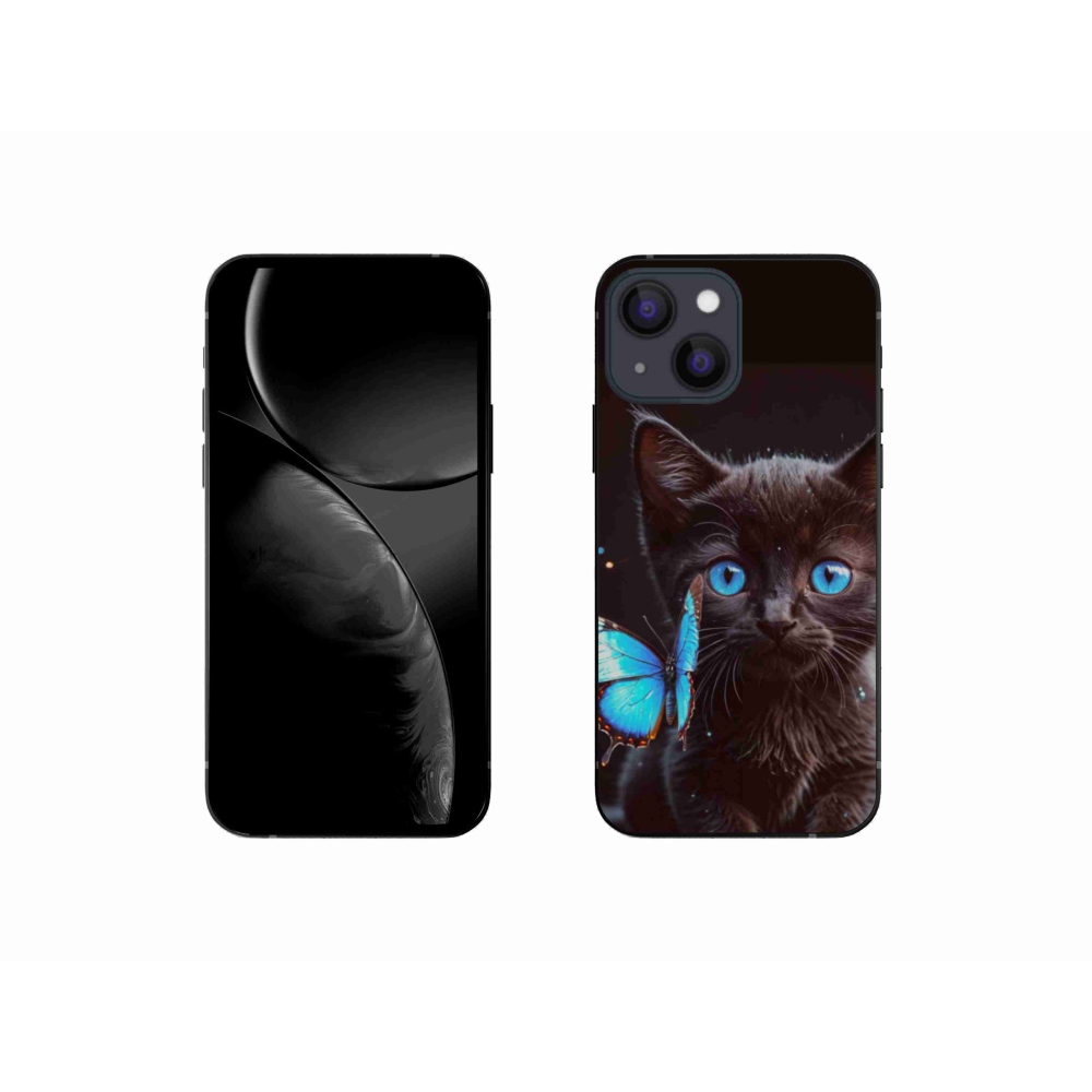 Gél borítás mmCase iPhone 13 Mini készülékhez - fekete cica 3