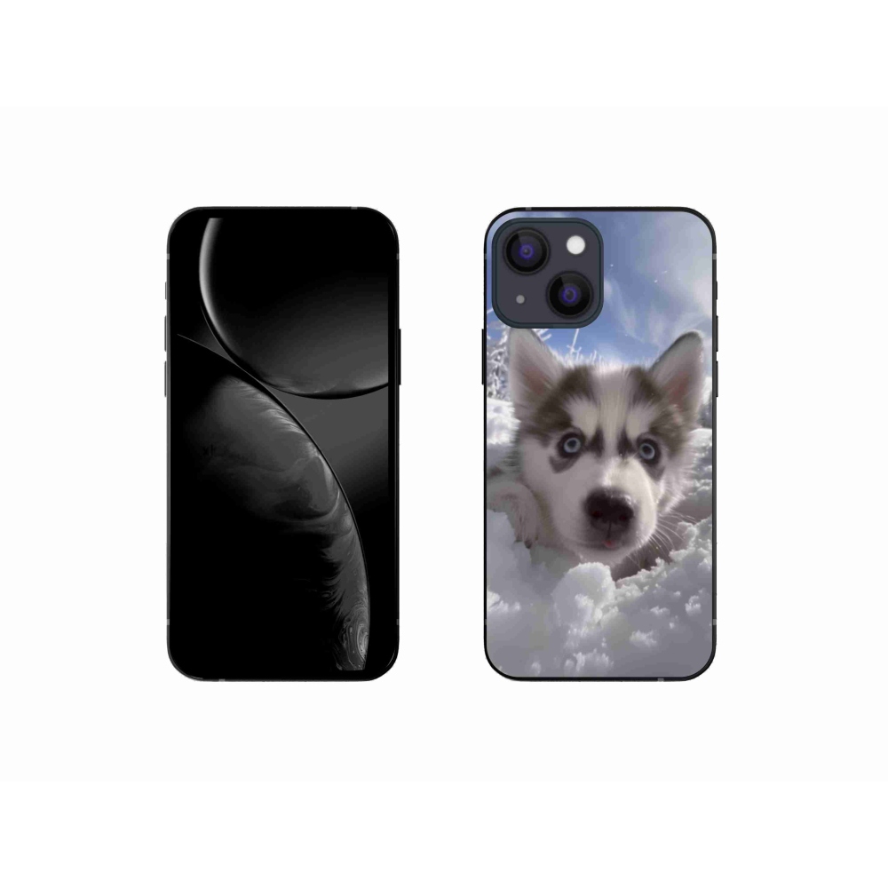 Gél borítás mmCase iPhone 13 Mini készülékhez - husky a hóban