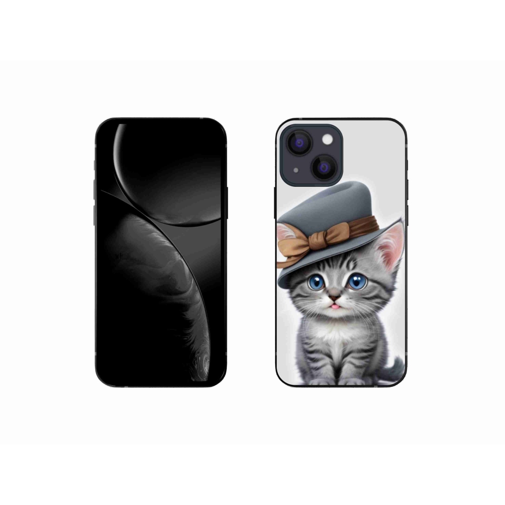 Zselés borítás mmCase iPhone 13 Mini készülékhez - cica sapkával