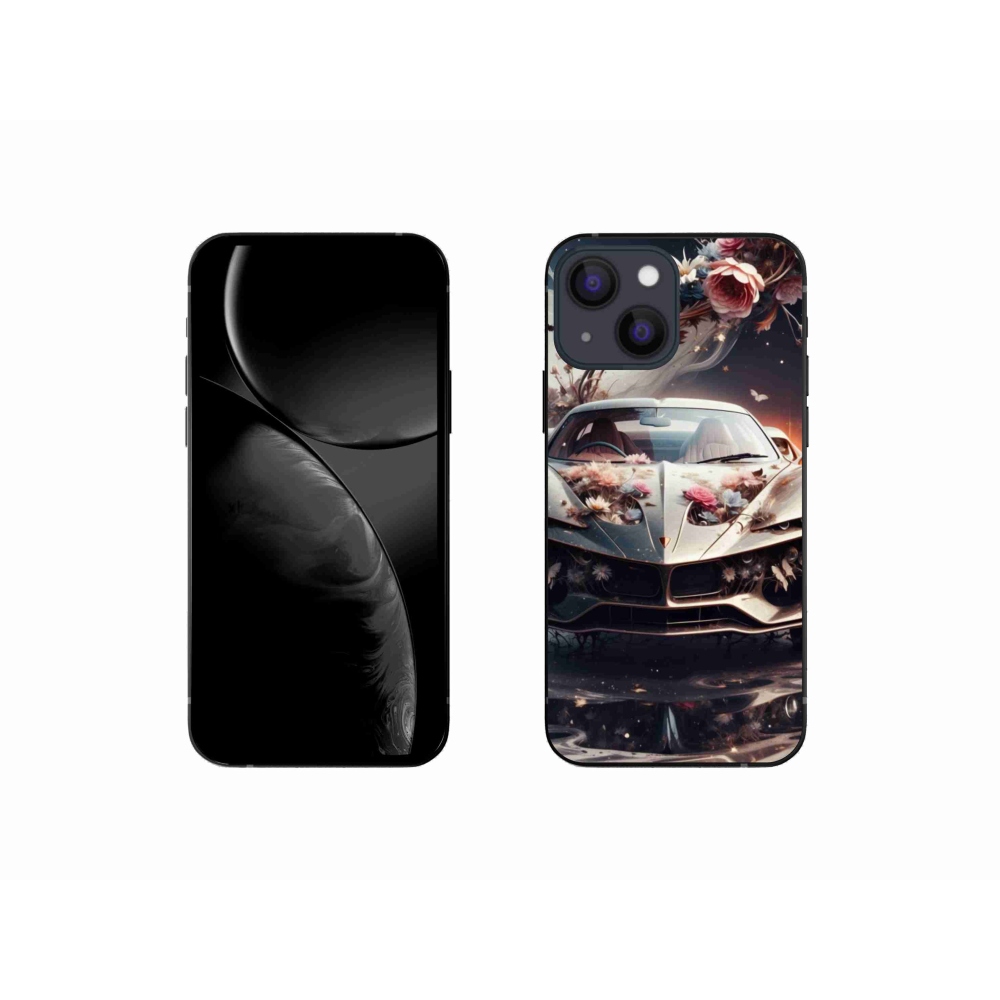 Gél borító mmCase iPhone 13 Mini készülékhez - virágos sportkocsi