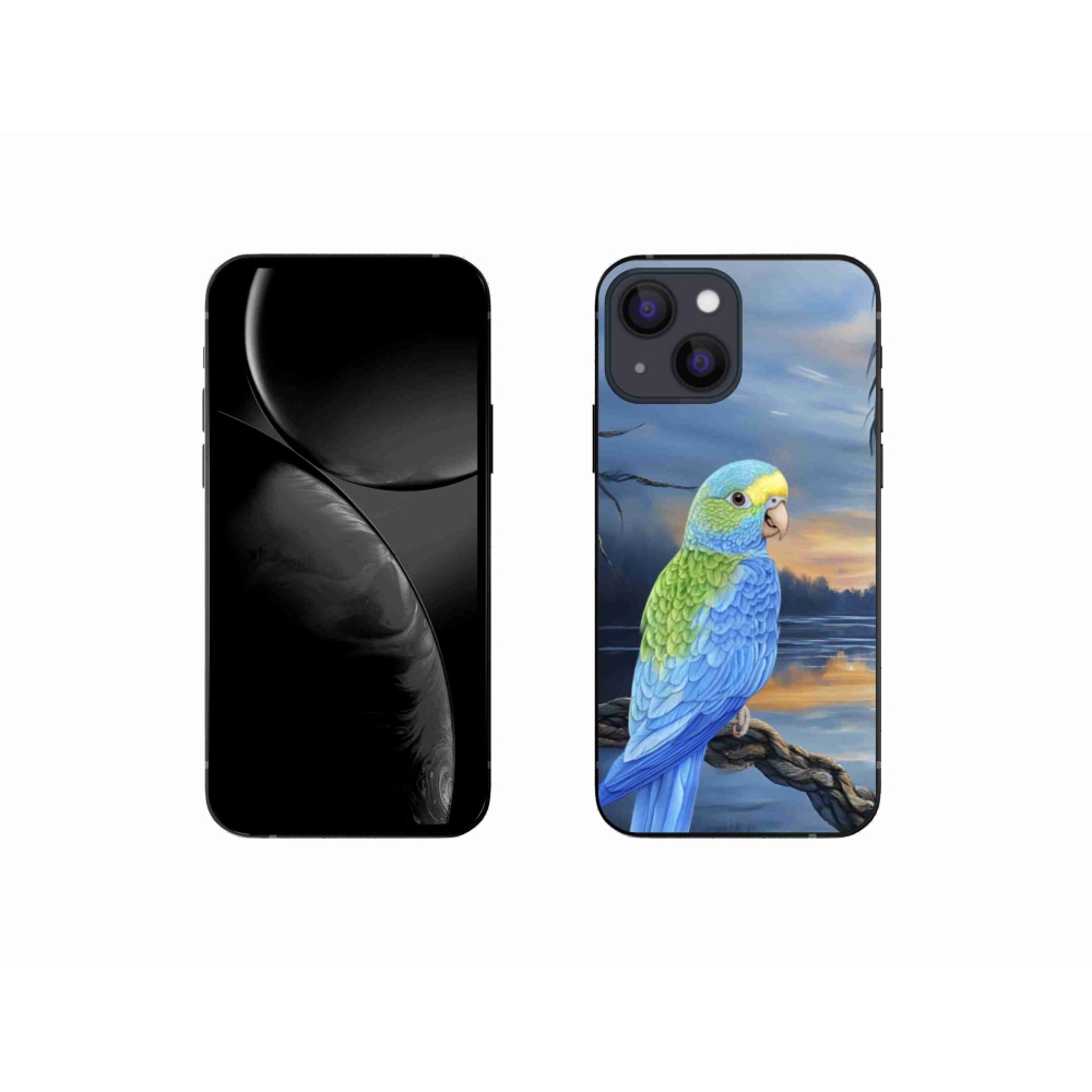 Zselés borítás mmCase iPhone 13 Mini készülékhez - kék papagáj